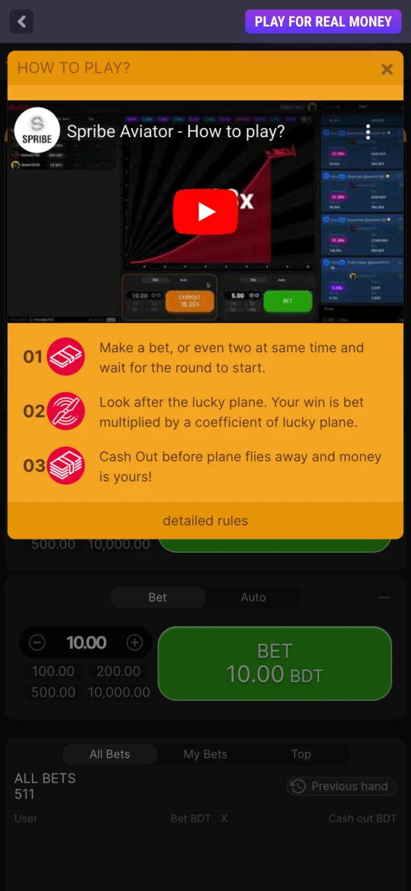 Make a bet and win in BetAndreas Aviator game.