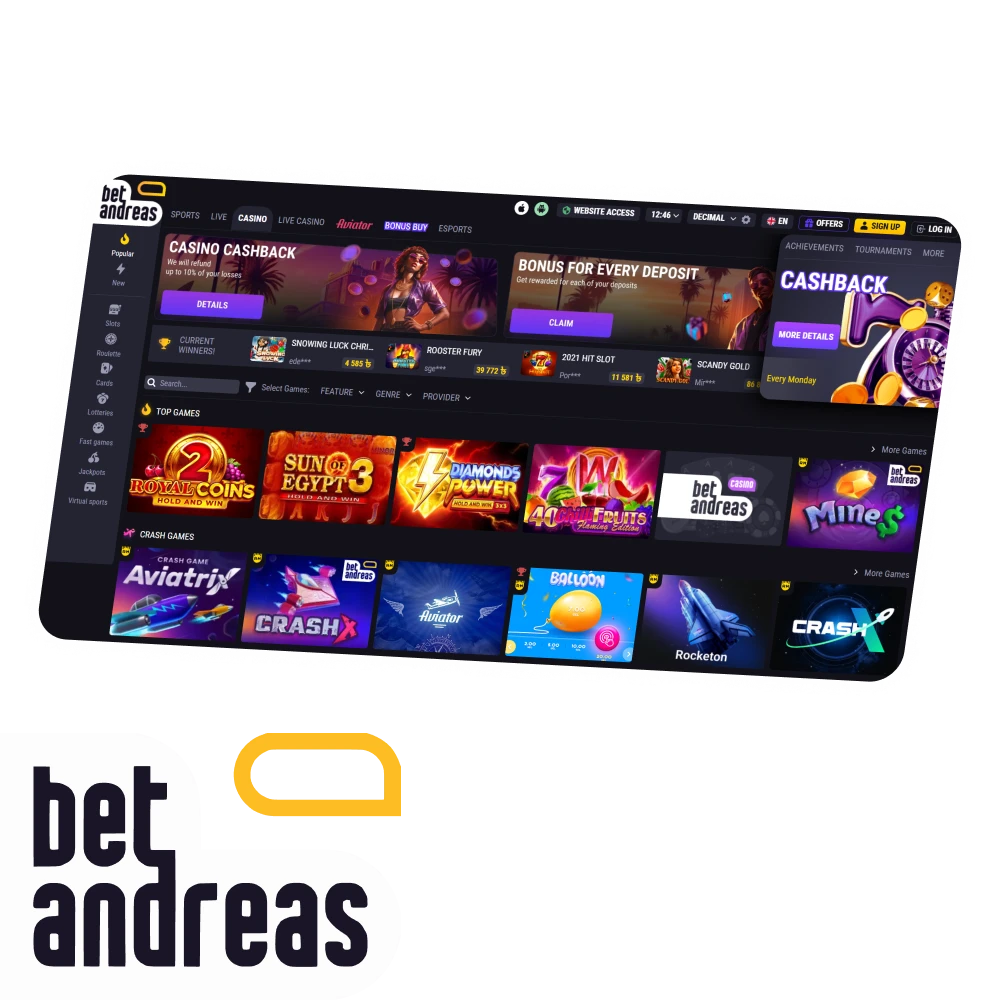 Play crash games on the BetAndreas platform.