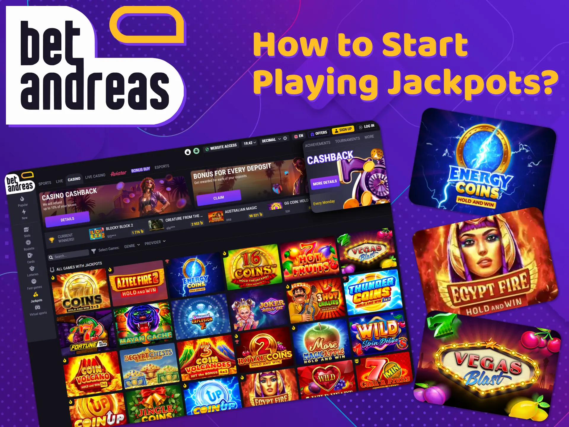 Learn how to play jackpots on the BetAndreas platform.