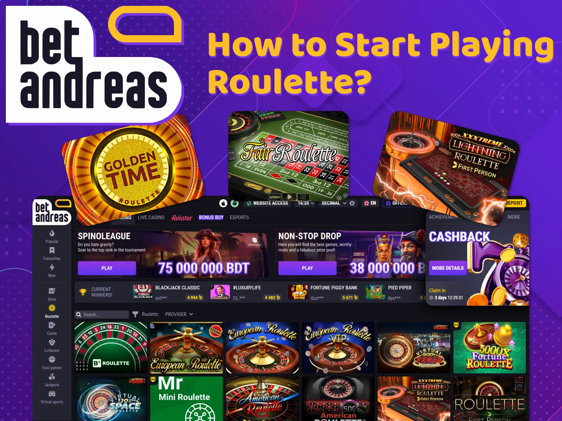 Learn how you can play roulette at BetAndreas.