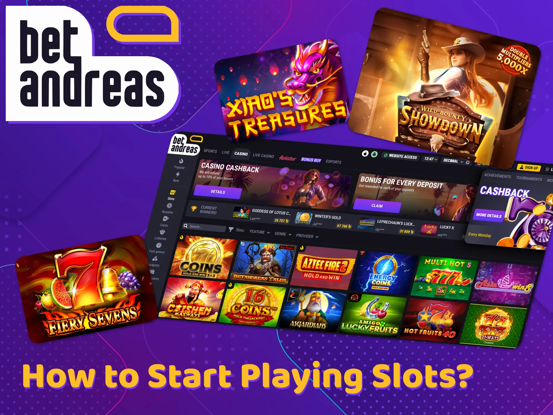 Find out how you can play slots at BetAndreas.