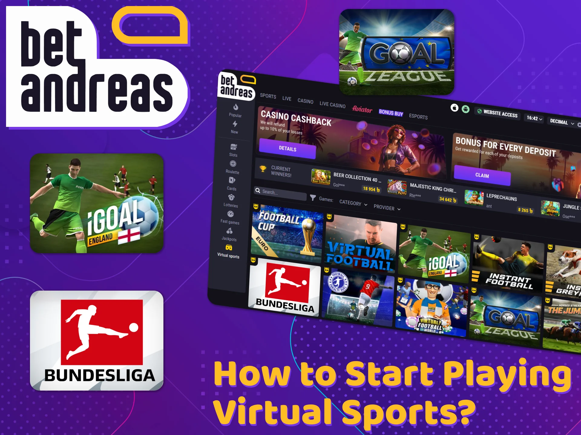 Learn how to start playing virtual sports games at BetAndreas.